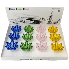 Wholesale Bong Bowls Manufacture 14mm Colorful Leaf Shaped Glass Bowl Slide in Stock