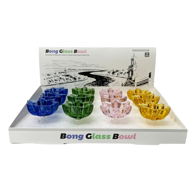 Wholesale Bong Bowls Manufacture 14mm Colorful Leaf Shaped Glass Bowl Slide in Stock
