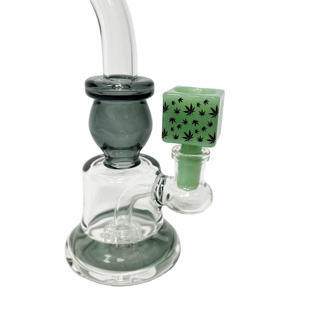 Wholesale Bong Bowls 14mm Colorful Cube Shaped Glass Bowl Slide with Display Box