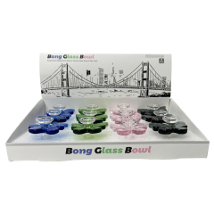 Wholesale Factory Directly Bong Bowls 14mm Mix Color Butterfly Shaped Glass Bowl Slide with Display Box