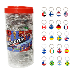 Wholesale Popular World Cup Cheap Price Colorful Football Team Flag Keychain in Jar