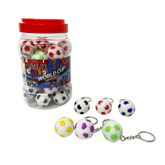 Wholesale Popular World Cup Cheap Price Colorful Football Keychain in Jar