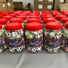 Wholesale Popular World Cup Cheap Price Colorful Football Keychain in Jar