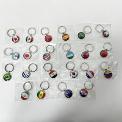 Wholesale Popular World Cup Cheap Price Colorful Football Team Flag Keychain in Jar