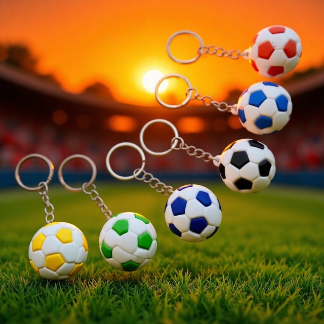 Wholesale Popular World Cup Cheap Price Colorful Football Keychain in Jar