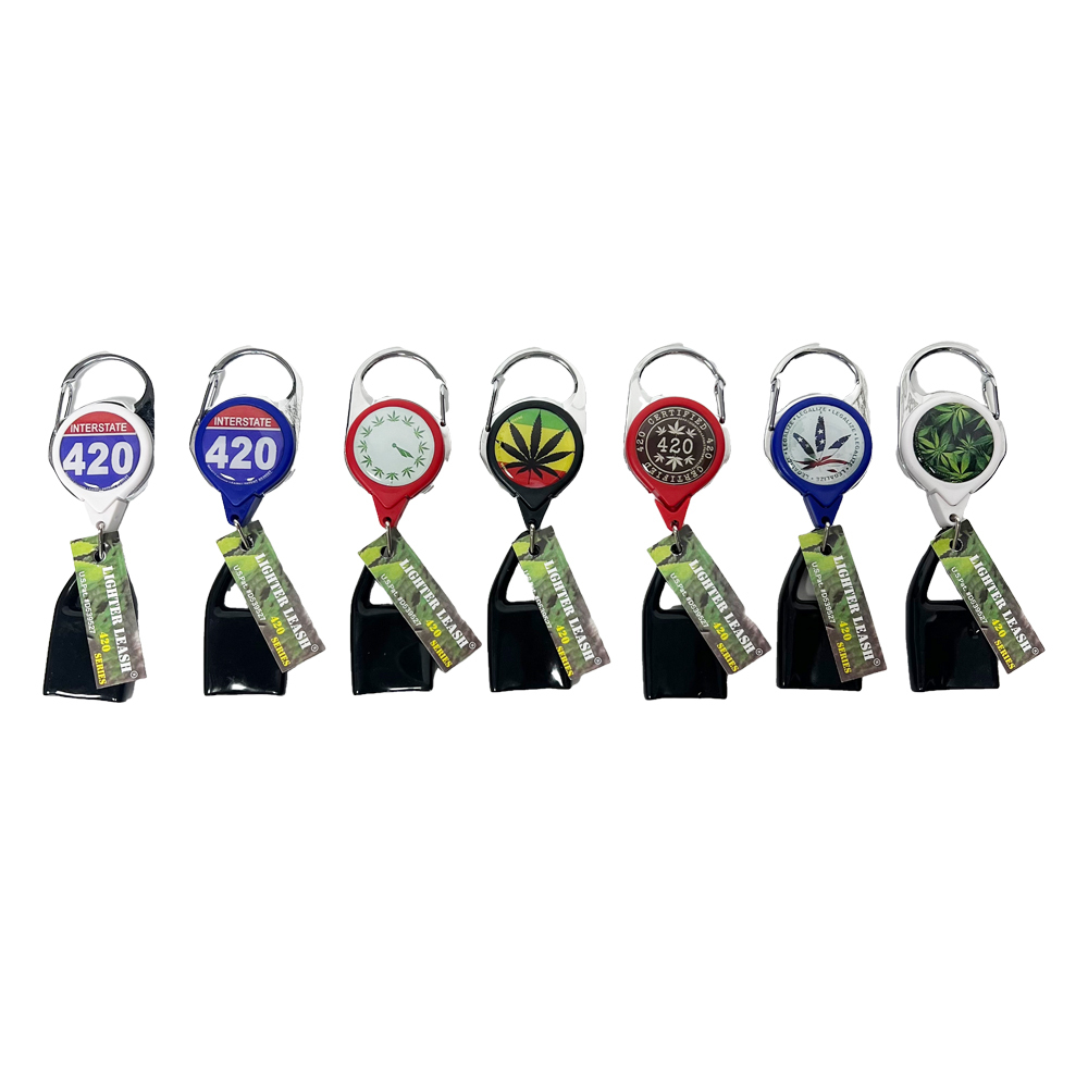 Wholesale Customizable Mix Design Colorful 420 Lighter Leash in Jar