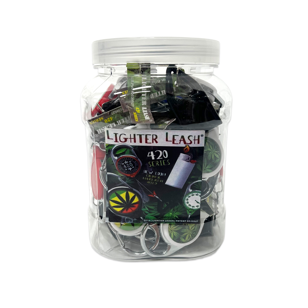 Wholesale Customizable Mix Design Colorful 420 Lighter Leash in Jar