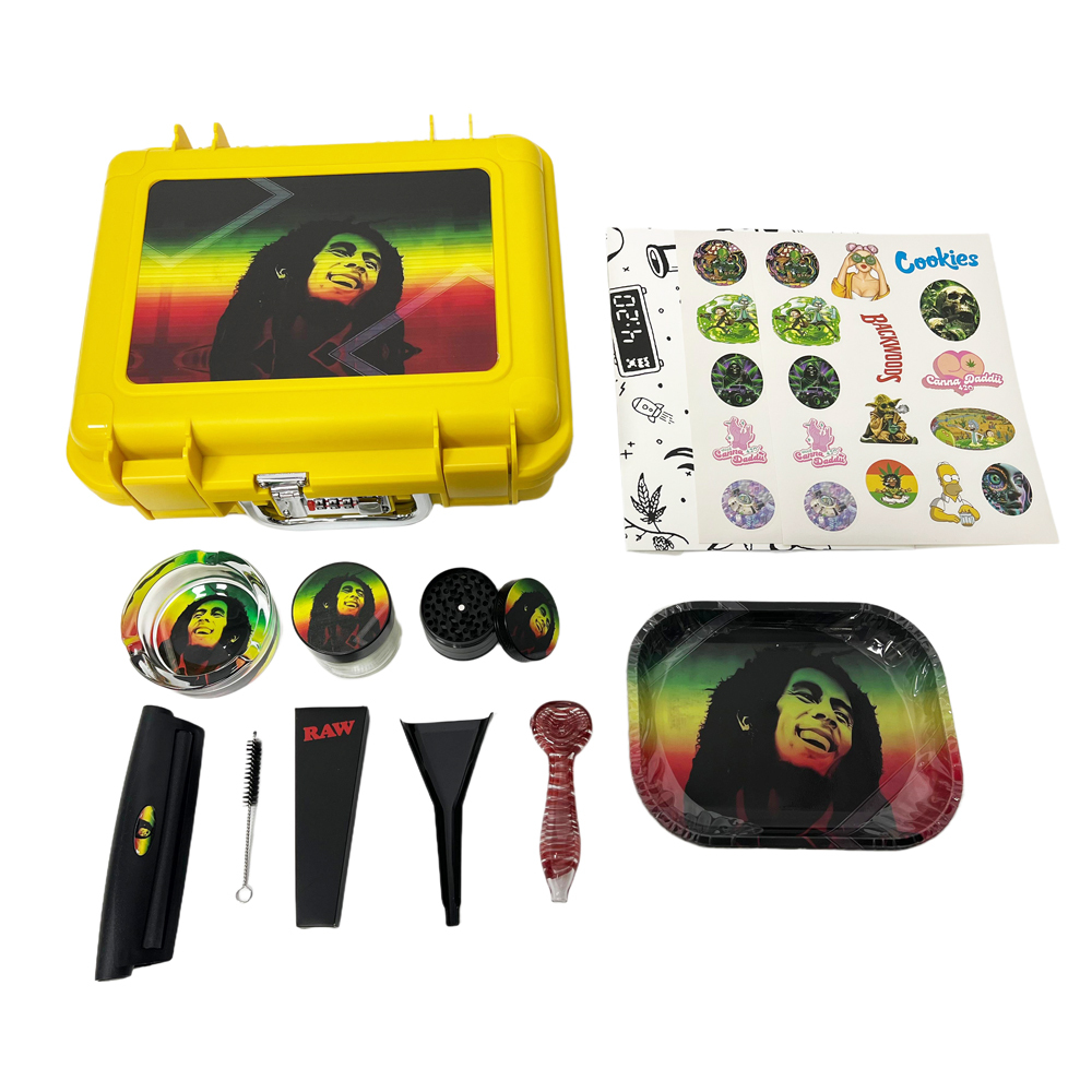 Wholesale BOB Design Rolling Machine Rolling Tray Smoke Set with Lock Box