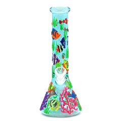 Wholesale Glow-in-the-dark Ocean Cute Fish Design Luminous Waterpipe Glass Bong Beaker Bong