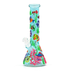 Wholesale Glow-in-the-dark Ocean Cute Fish Design Luminous Waterpipe Glass Bong Beaker Bong