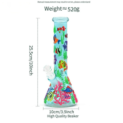 Wholesale Glow-in-the-dark Ocean Cute Fish Design Luminous Waterpipe Glass Bong Beaker Bong