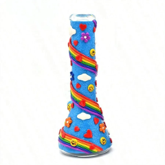 Wholesale Cute Rainbow Glass Bong Waterpipe Beaker Bong