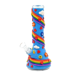 Wholesale Cute Rainbow Glass Bong Waterpipe Beaker Bong