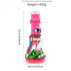 Wholesale Ugly Bong 3D Skull Face Glass Beaker Pipe Smoking Accessory