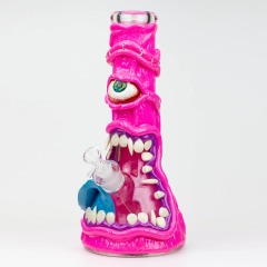 Wholesale Ugly Bong 3D Skull Face Glass Beaker Pipe Smoking Accessory