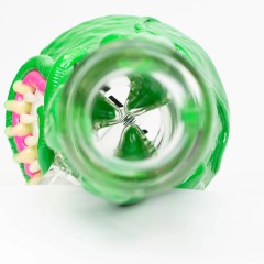 3D Tentacle Creature Glass Pipe with Glow-in-The-Dark Teeth and Bowl
