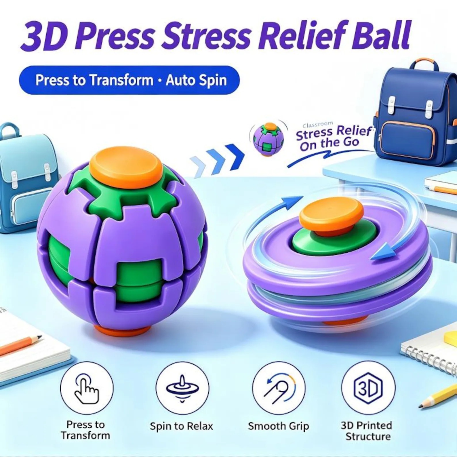 2026 New Stress Relief Ball Original Factory Rress Rotate Ball in Stock