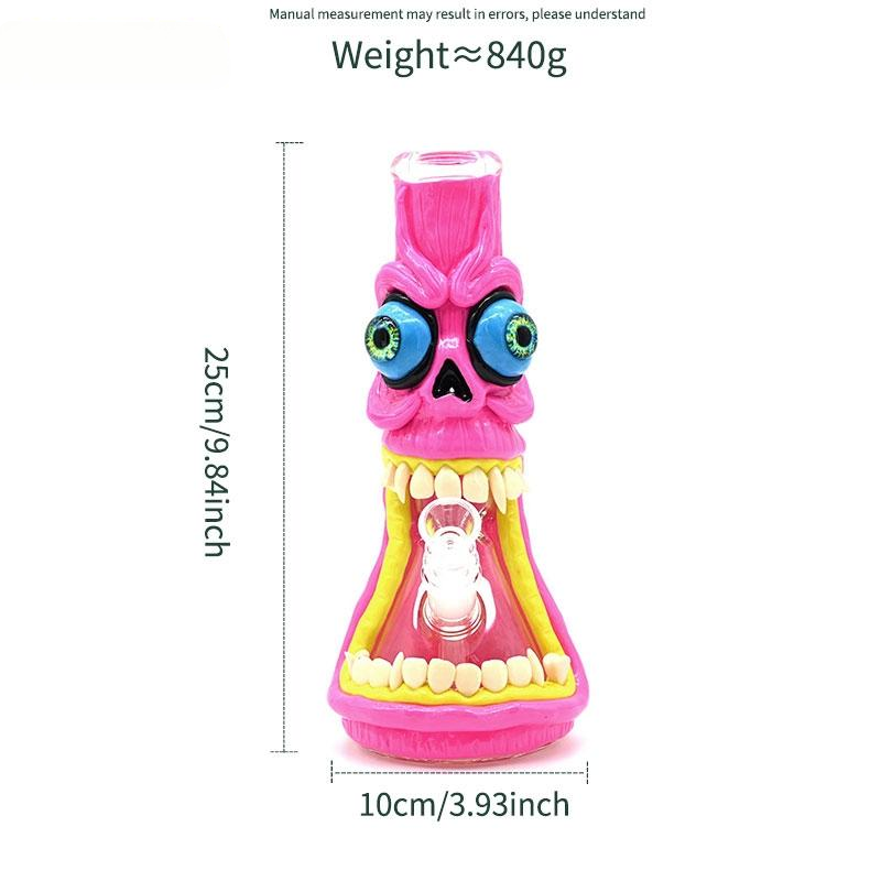 Factory Direct Wholesale 3D Funny Face Glass Pipe with Clear Bowl