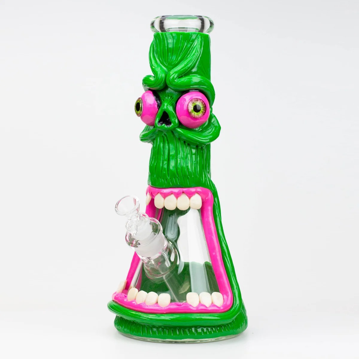Factory Direct Wholesale 3D Funny Face Glass Pipe with Clear Bowl