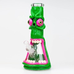 Factory Direct Wholesale 3D Funny Face Glass Pipe with Clear Bowl