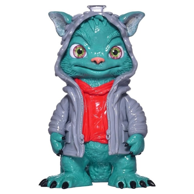 Glass Facory Cute Teal Beast Glass Water Pipe with Hoodie Smoking Accessories