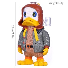 3D Cartoon Duck Figure Glass Water Pipe with Detachable Clear Bowl