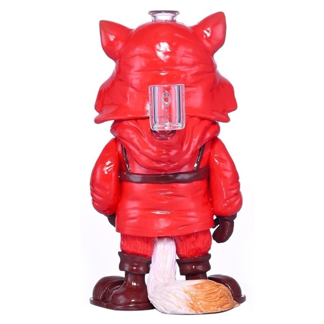 Factory Direct Wholesale 3D Fox Figure Glass Water Pipe with Stable Base