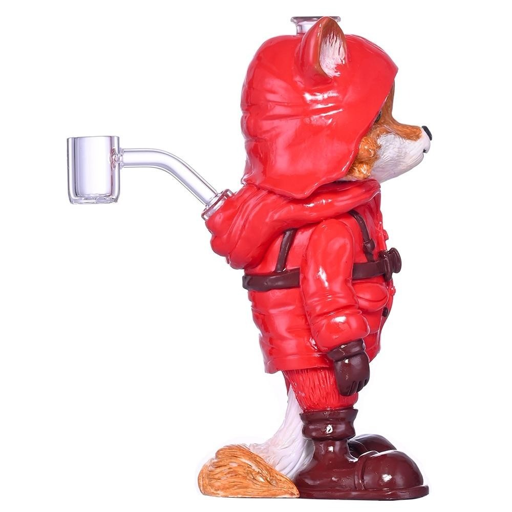Factory Direct Wholesale 3D Fox Figure Glass Water Pipe with Stable Base