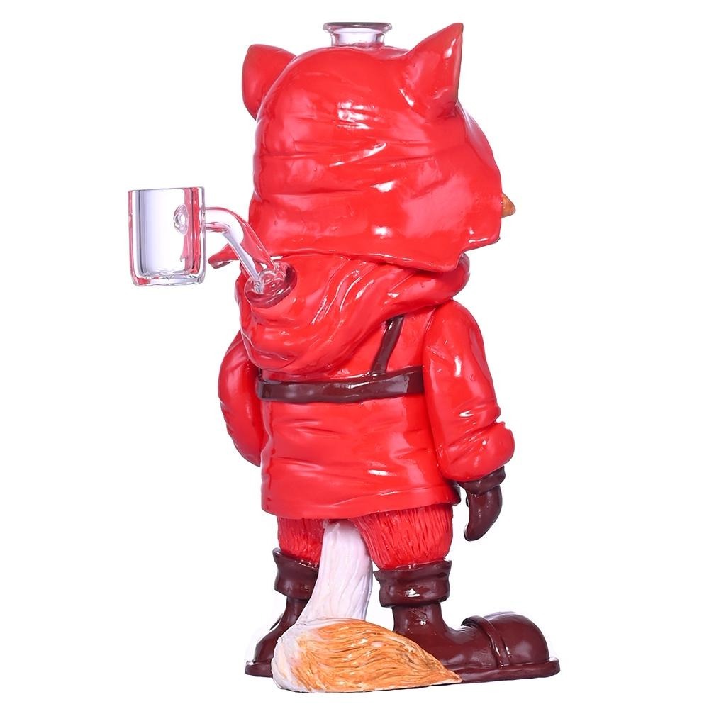 Factory Direct Wholesale 3D Fox Figure Glass Water Pipe with Stable Base