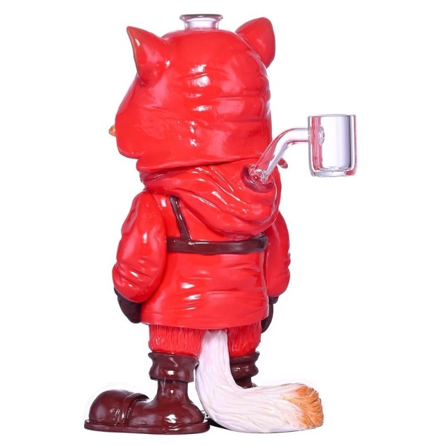 Factory Direct Wholesale 3D Fox Figure Glass Water Pipe with Stable Base