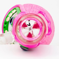 Factory Direct Wholesale 3D Funny Face Glass Pipe with Clear Bowl