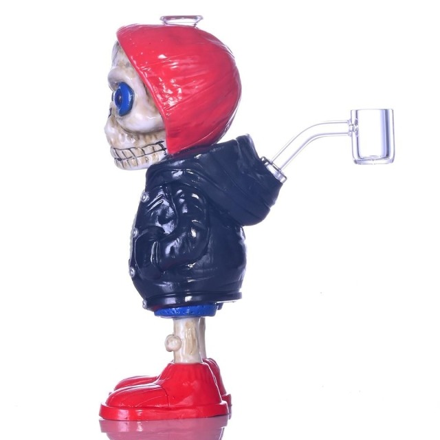 Wholesale Smoke Accessories Streetwear Skeleton Figure Glass Water Pipe with Bowl