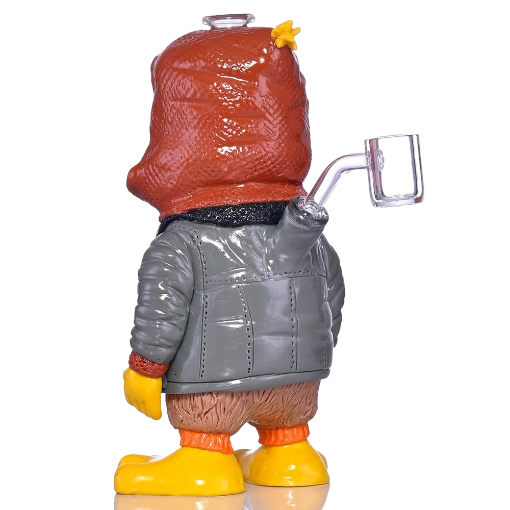 3D Cartoon Duck Figure Glass Water Pipe with Detachable Clear Bowl