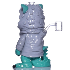 Glass Facory Cute Teal Beast Glass Water Pipe with Hoodie Smoking Accessories