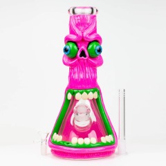 Factory Direct Wholesale 3D Funny Face Glass Pipe with Clear Bowl