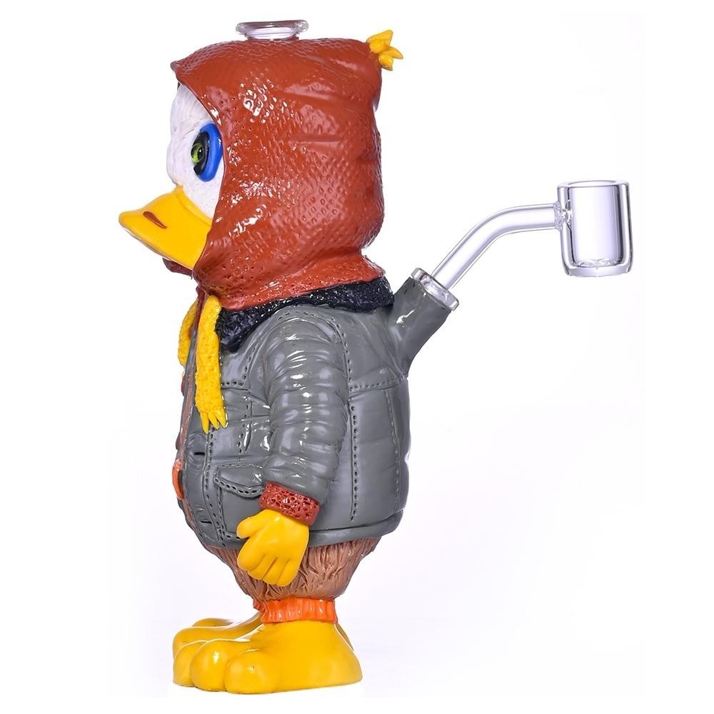3D Cartoon Duck Figure Glass Water Pipe with Detachable Clear Bowl