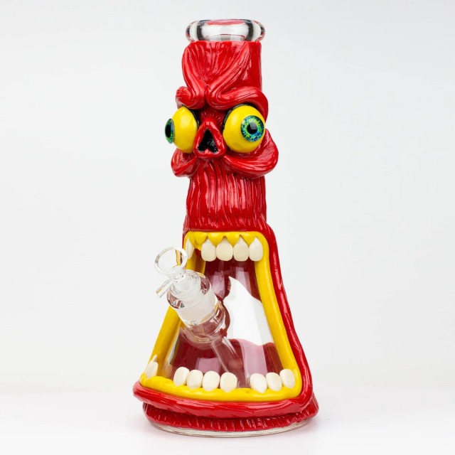 Factory Direct Wholesale 3D Funny Face Glass Pipe with Clear Bowl