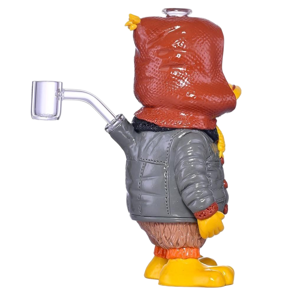 3D Cartoon Duck Figure Glass Water Pipe with Detachable Clear Bowl