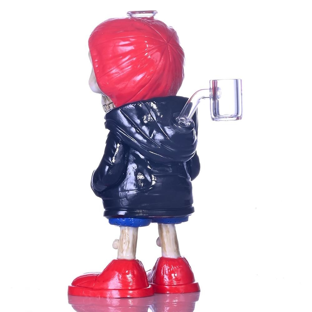 Wholesale Smoke Accessories Streetwear Skeleton Figure Glass Water Pipe with Bowl