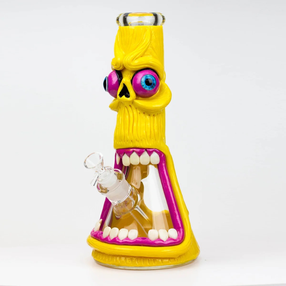 Factory Direct Wholesale 3D Funny Face Glass Pipe with Clear Bowl