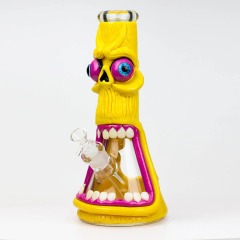 Factory Direct Wholesale 3D Funny Face Glass Pipe with Clear Bowl