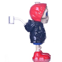Wholesale Smoke Accessories Streetwear Skeleton Figure Glass Water Pipe with Bowl