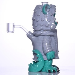Glass Facory Cute Teal Beast Glass Water Pipe with Hoodie Smoking Accessories