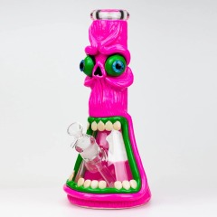 Factory Direct Wholesale 3D Funny Face Glass Pipe with Clear Bowl