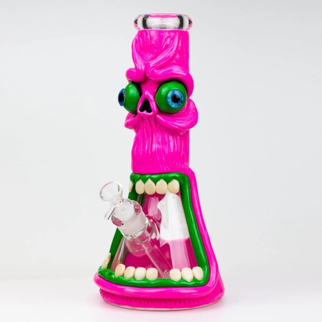 Factory Direct Wholesale 3D Funny Face Glass Pipe with Clear Bowl