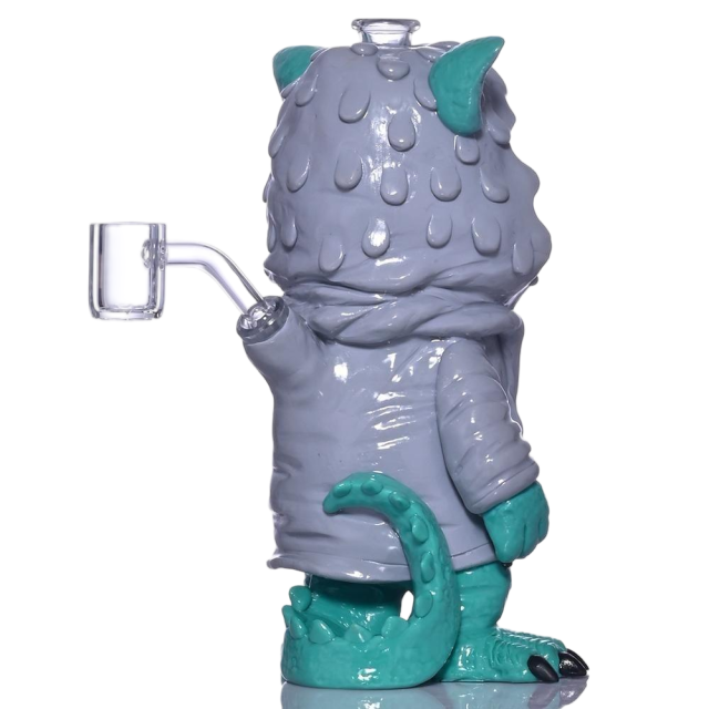 Glass Facory Cute Teal Beast Glass Water Pipe with Hoodie Smoking Accessories
