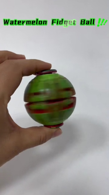 Creative Stress-Relief Toys Fruit Watermelon Printed Fidget Spinner Ball