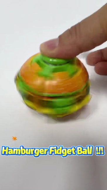 Factory Directly Creative Hamburger Printed Stress-Relief Toys Fidget Spinner Ball