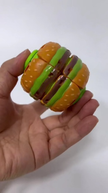 Factory Directly Creative Hamburger Design Stress-Relief Toys Fidget Spinner Ball