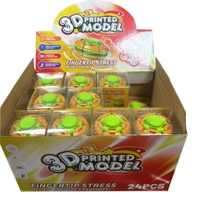 Factory Directly Creative Hamburger Design Stress-Relief Toys Fidget Spinner Ball